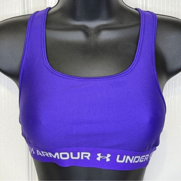 Under Armour Women's Mid Crossback Sports Bra Purple Small - Picture 2 of 8